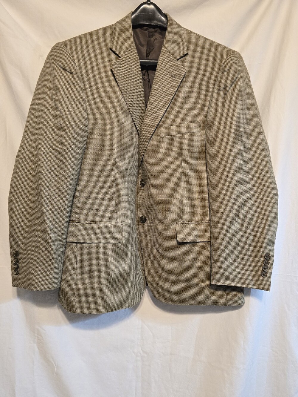 Stafford Tan Houndstooth Sport Coat Blazer